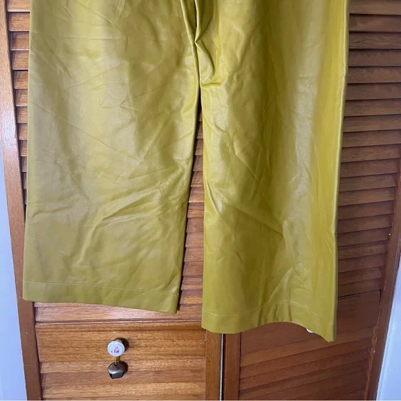 Maeve By Anthropologie The Colette Faux Leather Wide Leg Cropped Pants Sz 31 - Picture 11 of 11